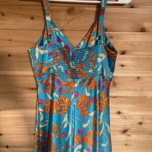 Blue Floral Dress With Adjustable